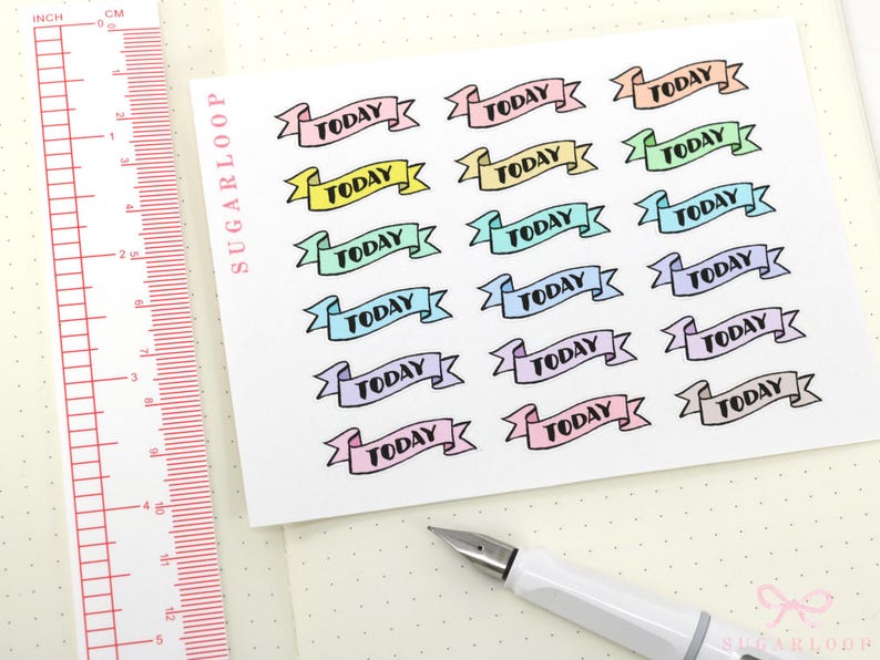 Today Banner Planner and Journal Stickers: Pastel, Journaling Labels, Work, Hobo image 7