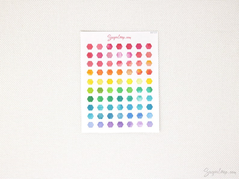 Mini Hexagon Dot Planner Stickers Watercolor Color Code Etsy