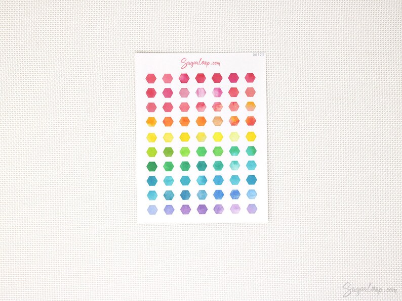 Mini Hexagon Dot Planner Stickers Watercolor Color Code Etsy