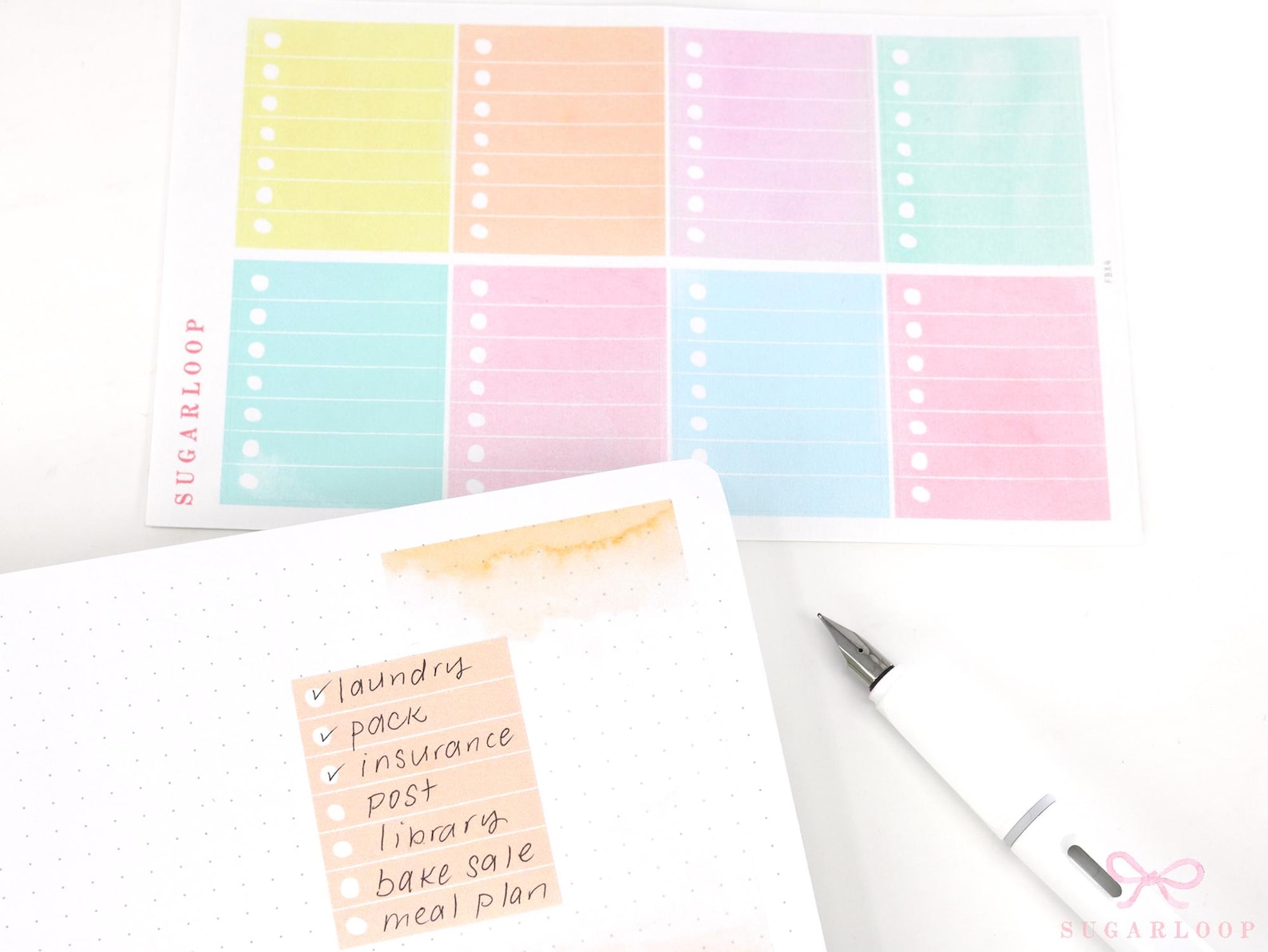 Color Form Checklist Watercolor Checklist Planner and Journal Stickers: Color Code ...