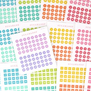 Mini-datumplanerare och klistermärken för ett år: Prick, Hexagon, Kvadrat