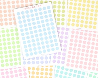 Pastel Rainbow Dot Planner and Journal Stickers: Rainbow Bullet Points (0.25 in/6 mm)
