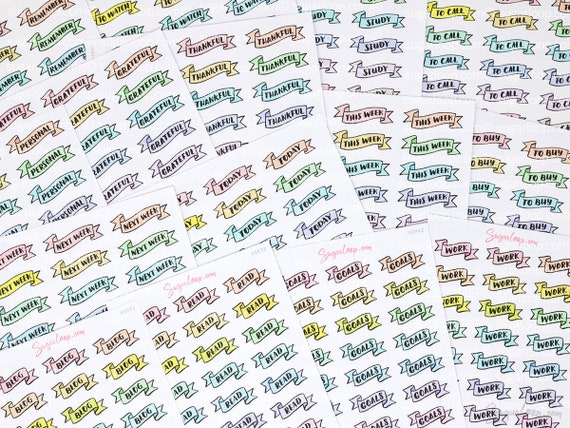 Study Cute Pastel Sticker Sheet Print Bujo Bullet Stickers