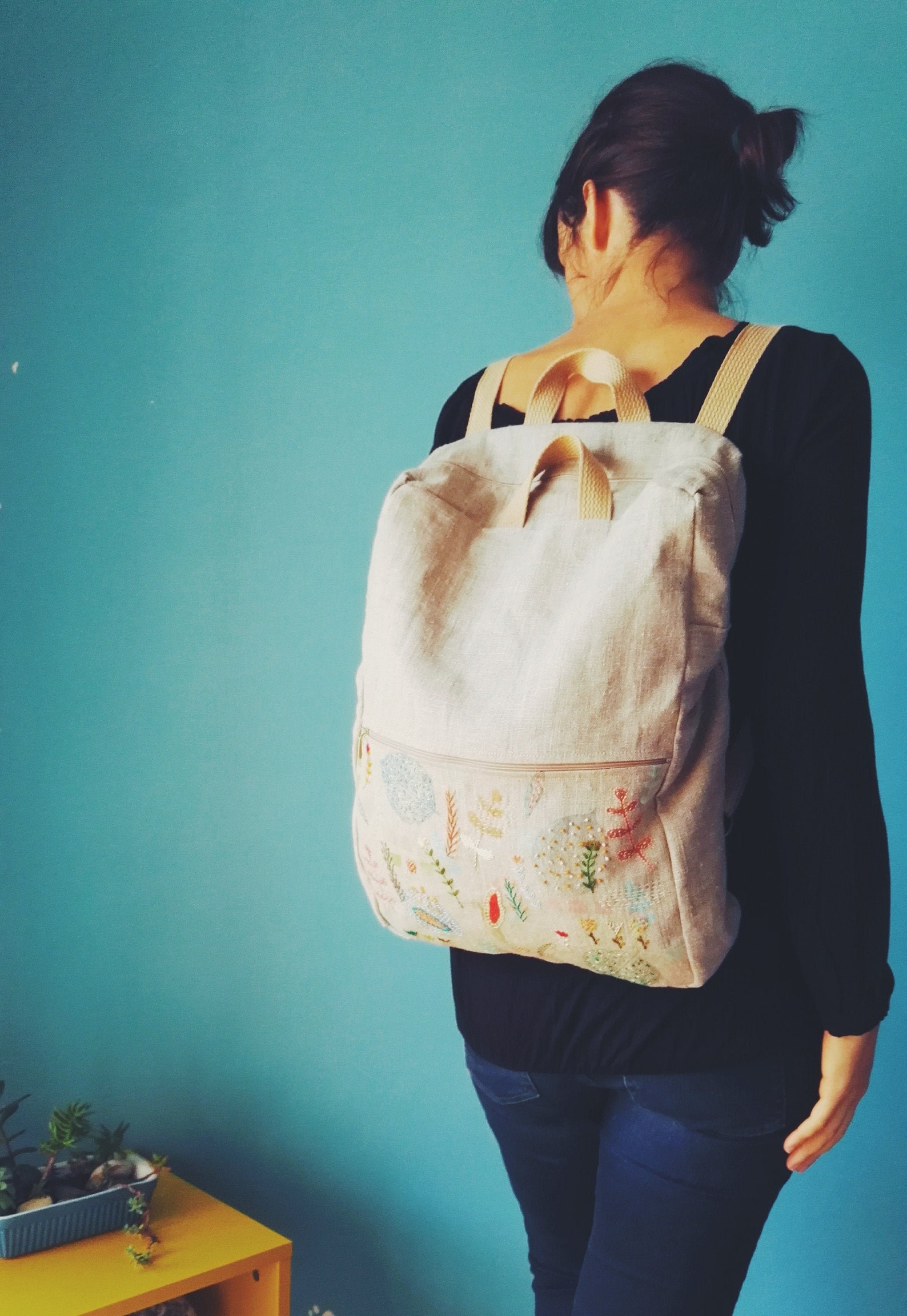 Custom made large adult backpack complex design painted and Etsy