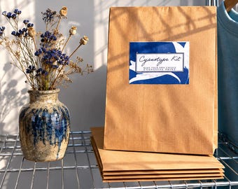 DIY cyanotypepakket: zondrukkunst, botanische kunst, alternatieve fotografie