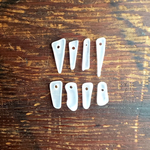 Drilled sea glass for jewelry making, earrings, necklaces, pendants- group B