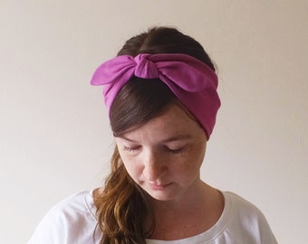 Cotton Headband, Choose a color Headband, Women's hair accessory, retro bow style headband, Adult Size headband, gift for her