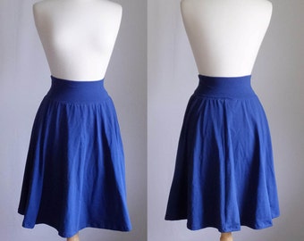 Market Skirt Full Aline Semi Circle Skirt Womens stretch Cotton Jersey Swing Skirt knee length twirl skirt custom - made to order