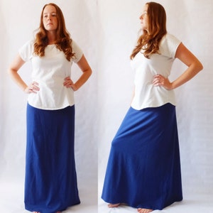 Maxi Skirt womens Long skirt floor length skirt Cotton Jersey Skirt Aline yoga waistband skirt modest womans clothing - Made to Order