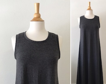 Womens Maxi Swing Dress, sleeveless floor length summer sundress