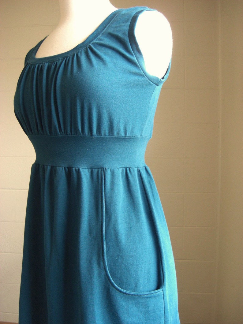 Womens Long Maxi Dress With Pockets Cotton Jersey Gathered Etsy