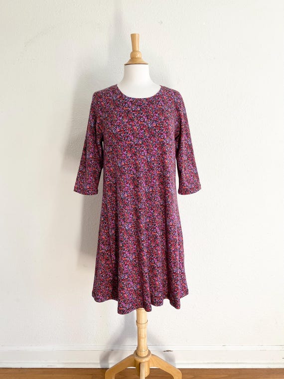 aline jersey dress Womens Aline Swing Dress, Dolman Short Sleeve, two tone, Cotton jersey  shift, casual loose fit dresses, knee length