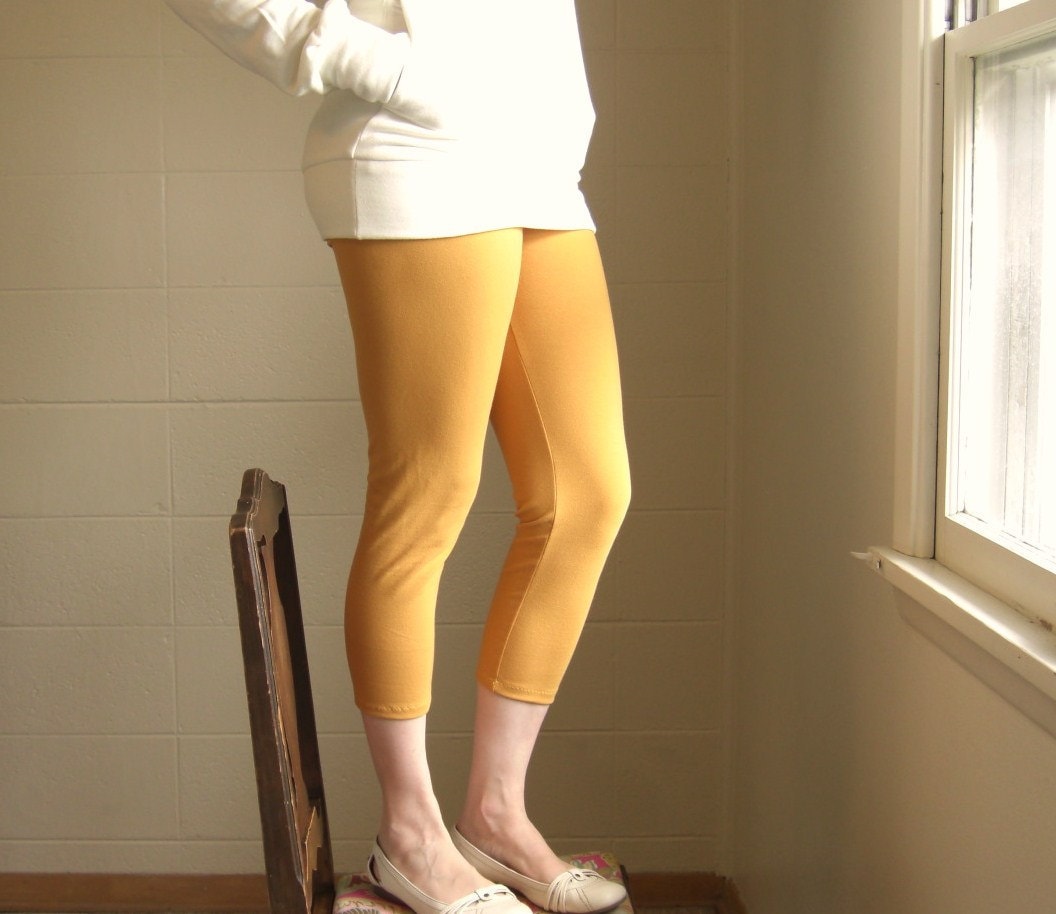 Girls yellow capri leggings hot sale
