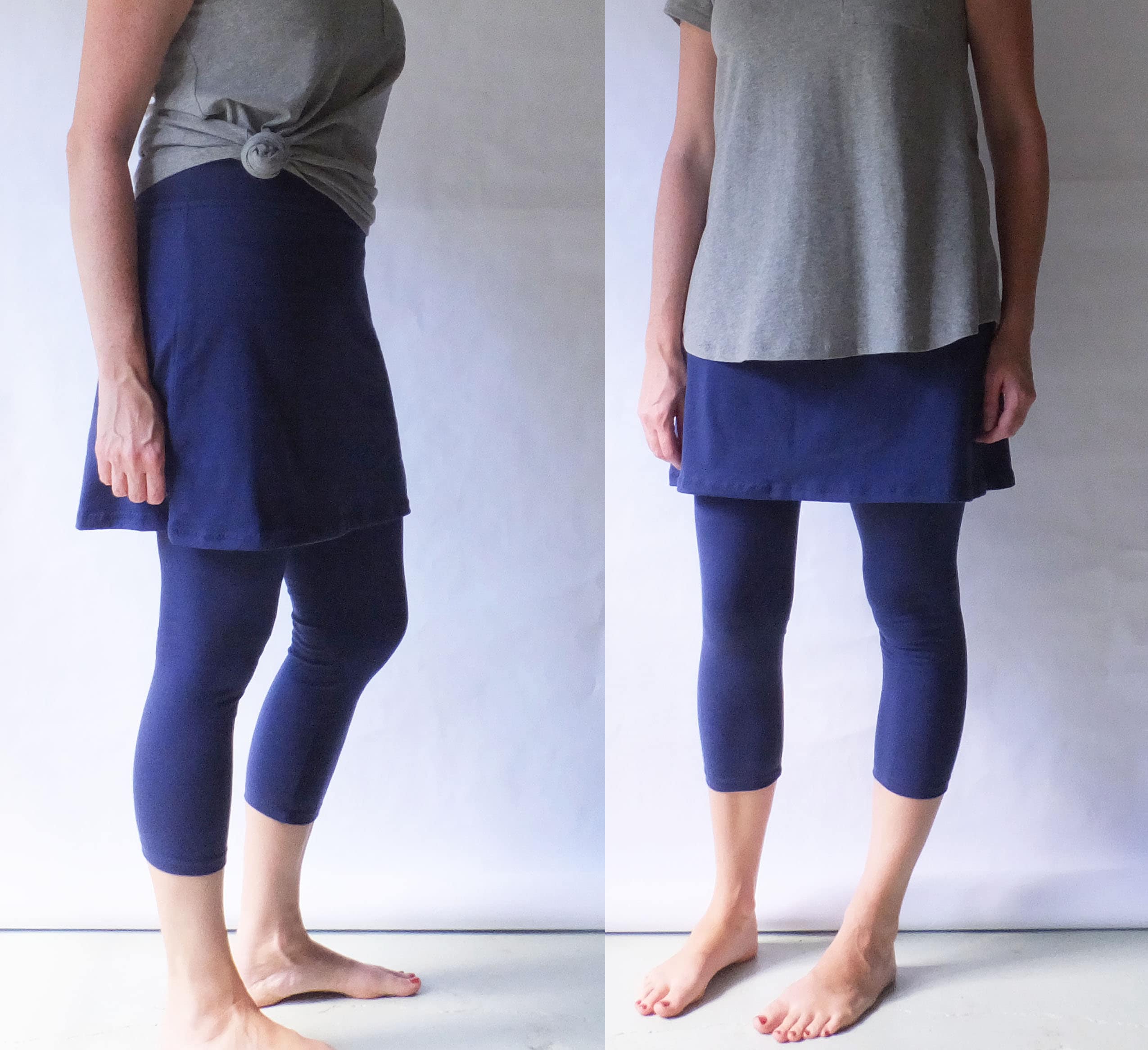 Buy Womens Cropped Skirted Leggings Yoga Skirt Pants Stretch