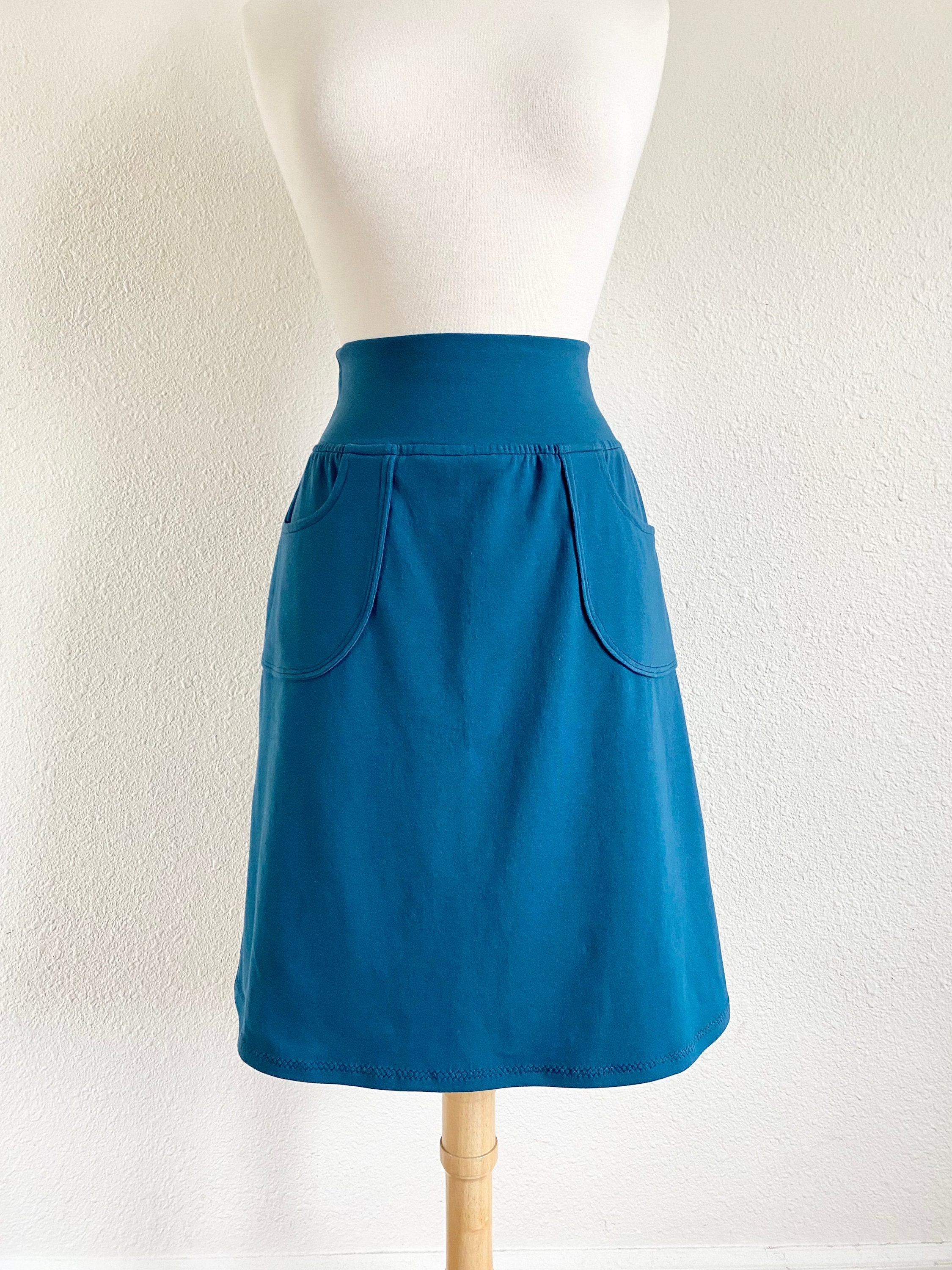 Jersey Skirt With Pockets Etsy