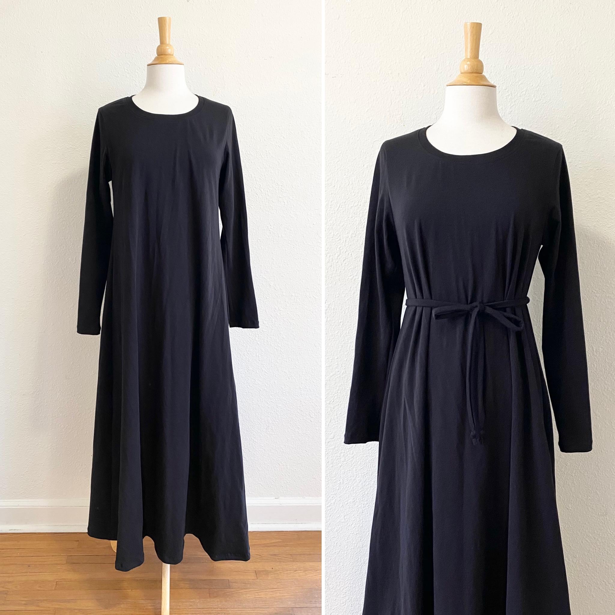 Cotton Maxi Dress Black Long Sleeve - Etsy Cotton Maxi Dress Black Long Sleeve - Etsy