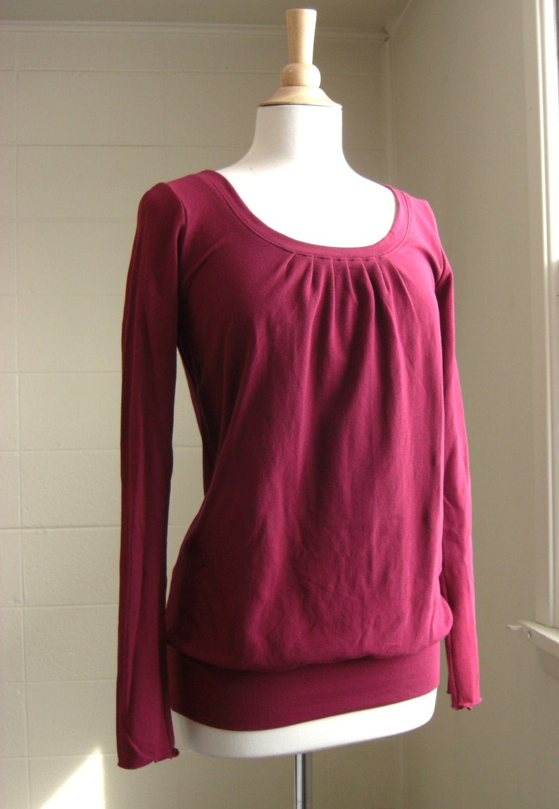Long Sleeve Women's Shirt Cotton Jersey Loose Fit Bubble | Etsy