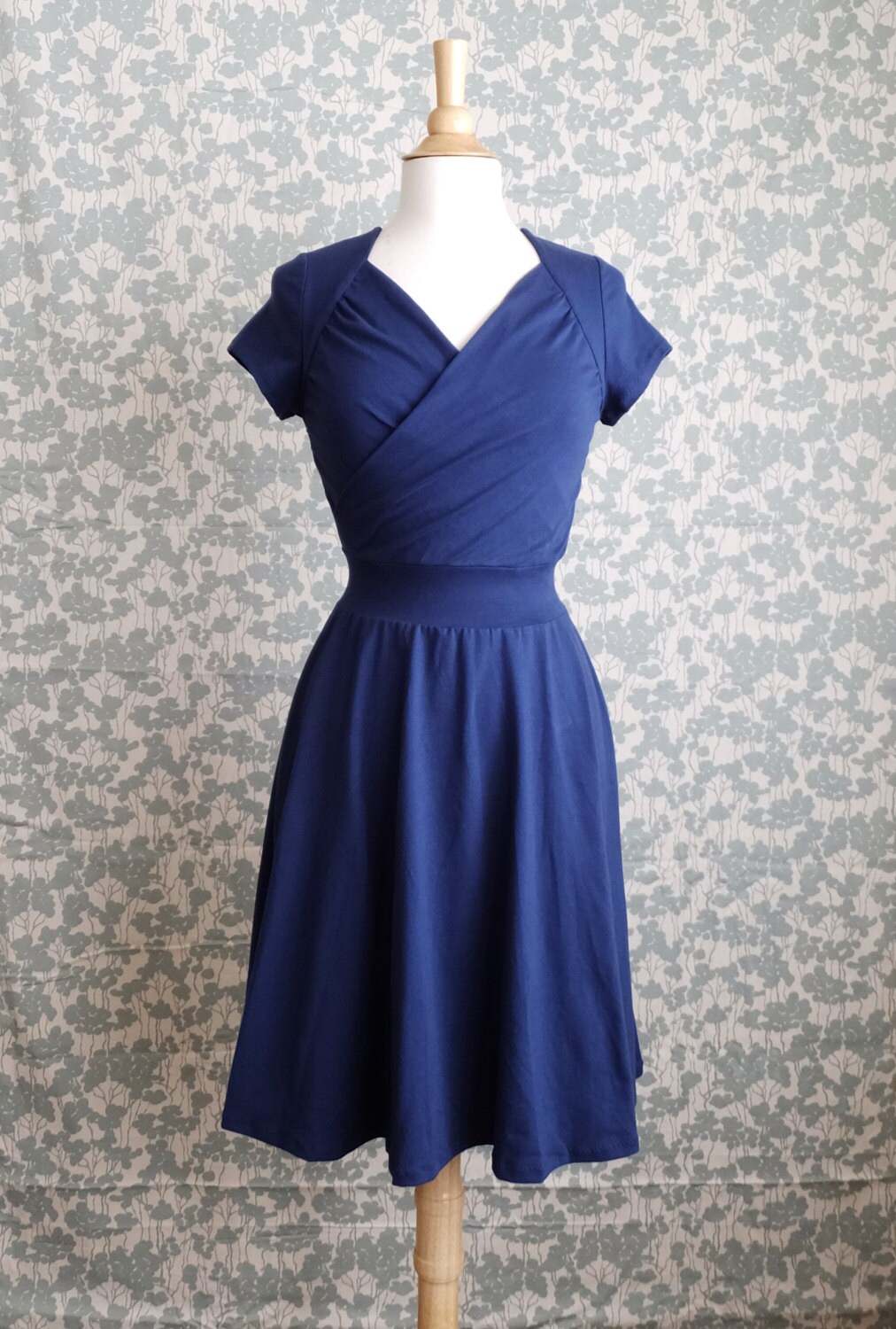 Womens Dress Sweetheart Crossover stretch Cotton Short Sleeve Full sw…