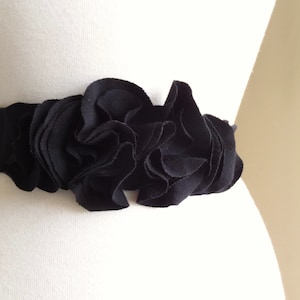 Cotton Sash Flower Petal Belt, Dress Accessory, Bridesmaid or baby shower photo shoot, embellished accessories, dress tie, Made to Order