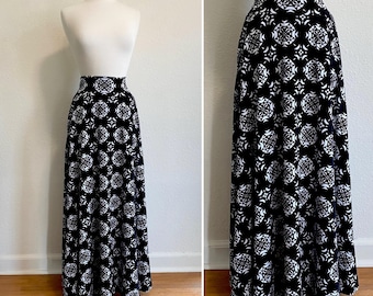 Womens Fit and Flare Maxi Market Skirt, Full Aline Semi Circle swing skirt,  made of stretch Cotton Jersey fabric