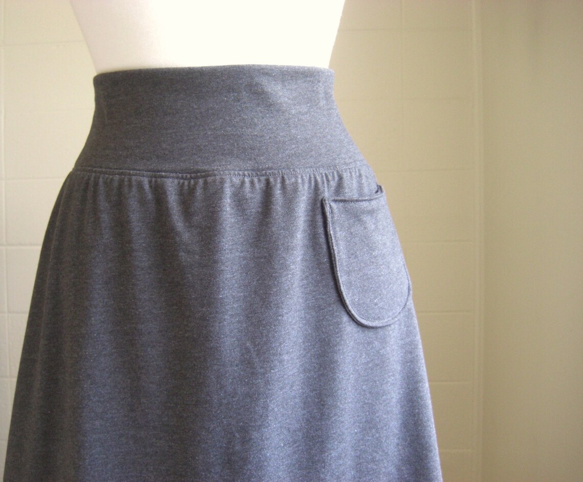 Grey Aline Skirt women's Cotton skirt jersey Knit yoga | Etsy