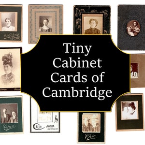 Tiny Cabinet Cards of Cambridge - 12 Digital Printable - efemerydy, dzienniki śmieciowe, albumy, sztuka papierowa