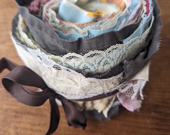 Shabby Fabric Jelly Roll for Crafting, Junk Journal, Ephemera