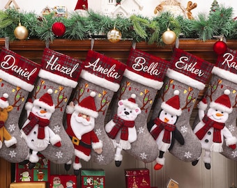 2026 Personalized 3D Christmas Stockings,Embroidered Stockings With Name,Custom Family Christmas Stockings