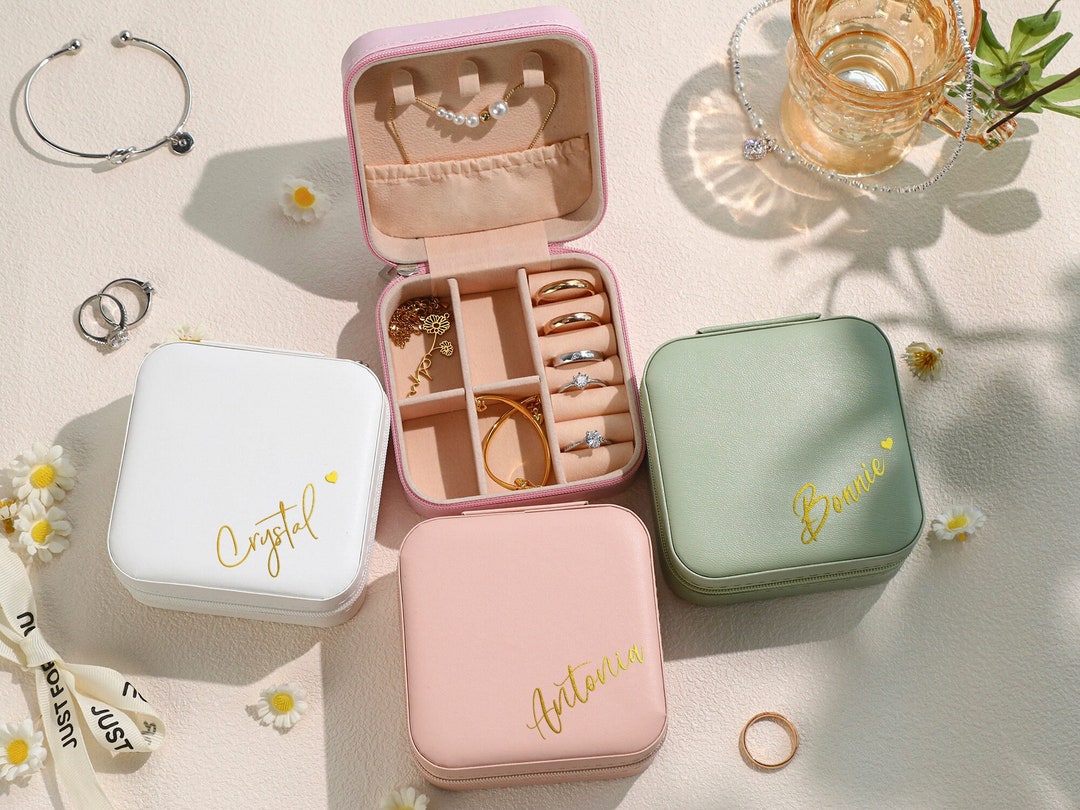 Portagioie Da Viaggio Personalizzato DayOfShe - Regalo Per Damigelle Con Nome, Custodia In Pelle - Foto 7