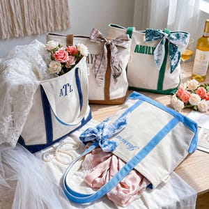 Custom Tote Bag,Bridesmaid Gift,Embroidered Canvas Tote Bag,Custom Tote Bag With Name,Bachelorette Gifts,Gift for Her,Bridesmaid Gift image 14