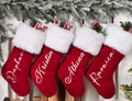 Personalized Red Velvet Christmas Stockings,Personalized Xmas Stocking,Christmas Home Decor,Holiday Decor.X-mas Accents. Christmas Gifts