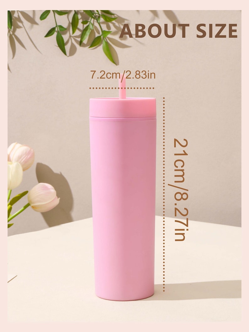 Personalized Tumbler With Lid And Straw,Custom Cup With Name,Bridesmaid Proposal,16 Oz Skinny Tumbler image 9