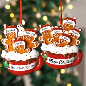 Personalized Gingerbread Christmas Ornament 2025,Custom Resin Family Ornament,Gingerbread Christmas Decor,Family Xmas Gift,Xmas Tree Decor