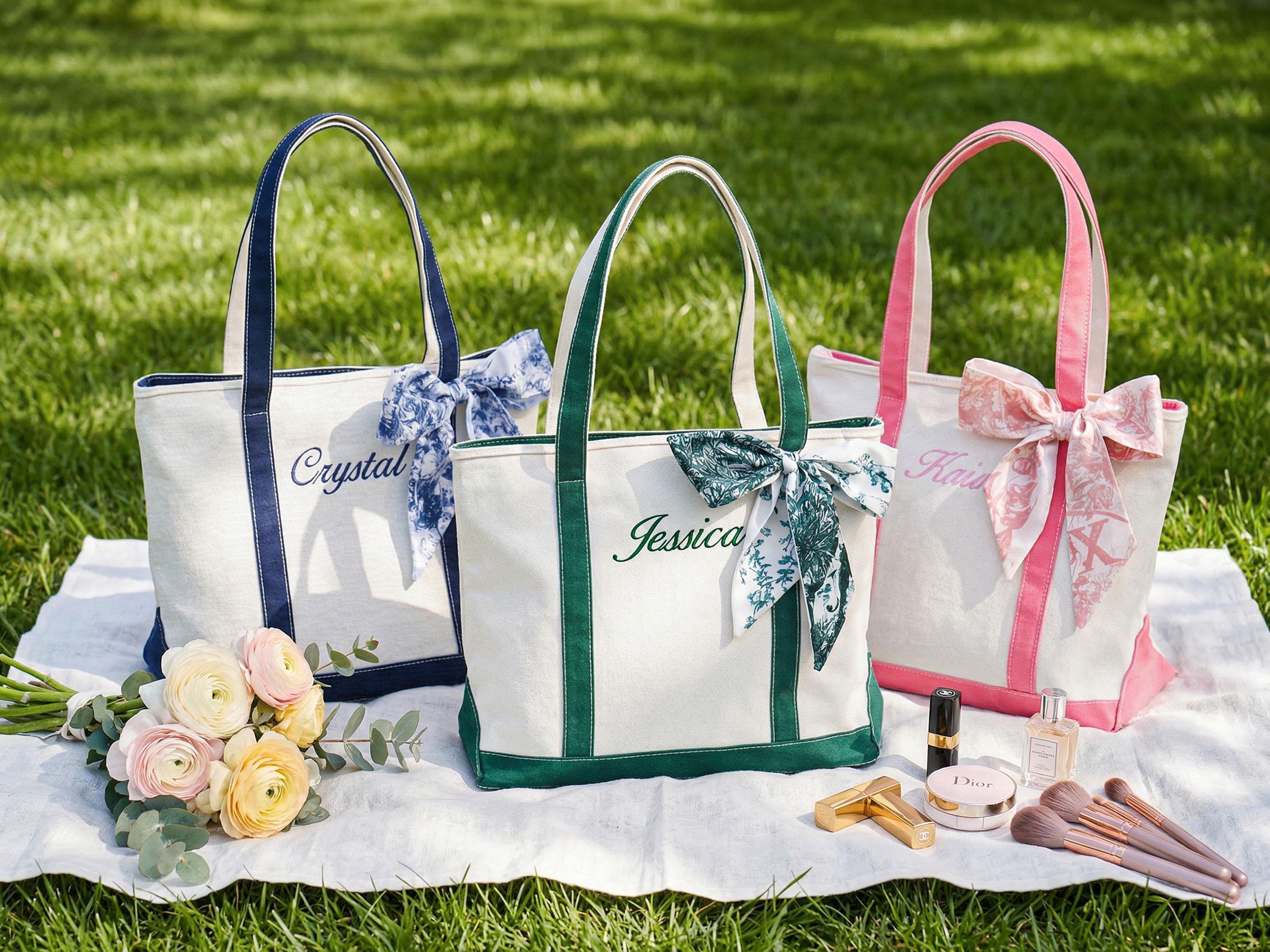 personalised bridesmaid dress bags Personalized Canvas Tote Bag for Bridesmaids