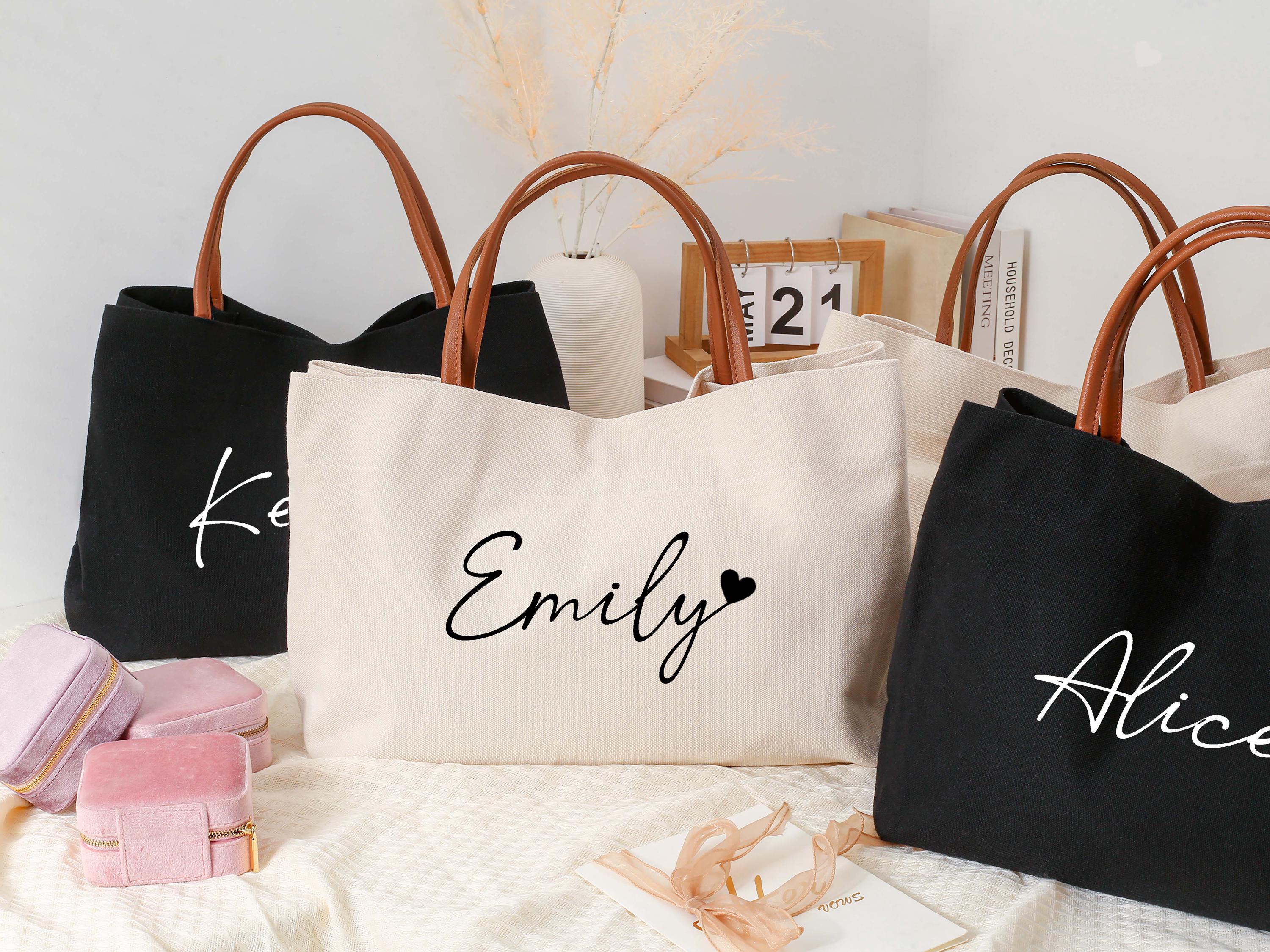 Personalized Bridesmaid Tote Bags With Name,custom Wedding Tote Bag ...