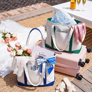 Custom Tote Bag,Bridesmaid Gift,Embroidered Canvas Tote Bag,Custom Tote Bag With Name,Bachelorette Gifts,Gift for Her,Bridesmaid Gift image 13