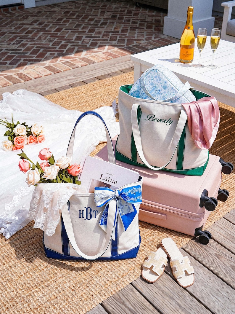 Custom Tote Bag,Bridesmaid Gift,Embroidered Canvas Tote Bag,Custom Tote Bag With Name,Bachelorette Gifts,Gift for Her,Bridesmaid Gift image 13