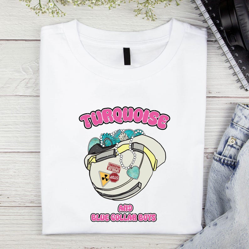 Turquoise and Blue Collar Boys PNG, Hard Hat Digital Design, Funny