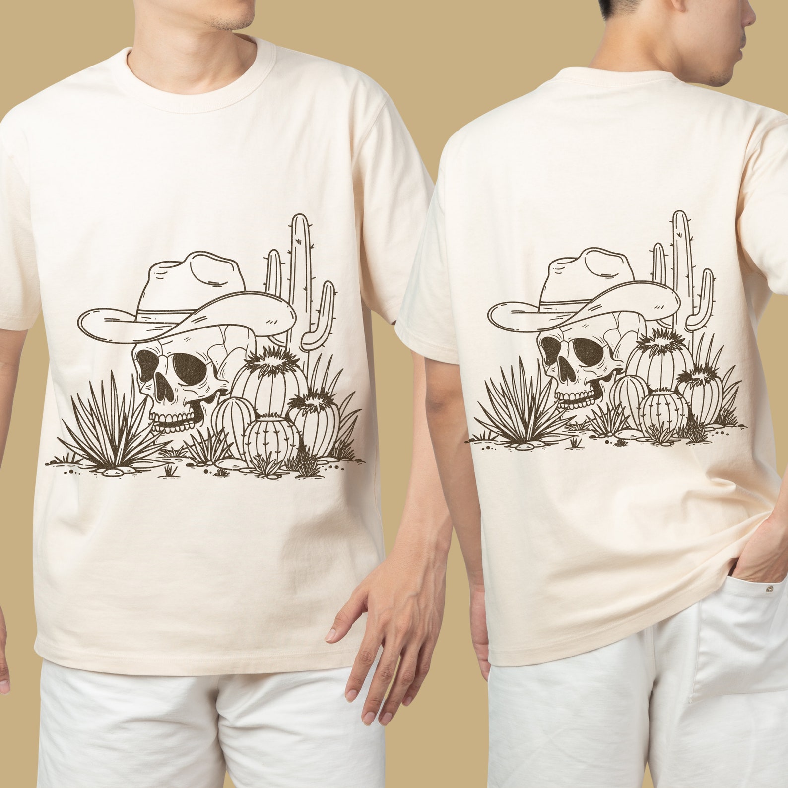 Ghostly Hoedown: Dancing Cowboy Skeleton Button-Up Shirt