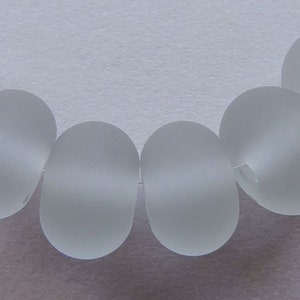 Handmade Glass Grey Lampwork Beads Ericabeads Etched Pale Grey Spacers (6)