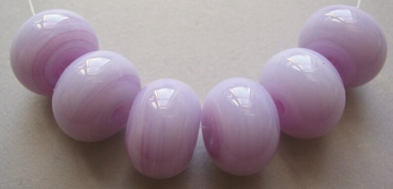 Handmade Lampwork Pink Glass Beads Ericabeads Pink Marble 6 image 2