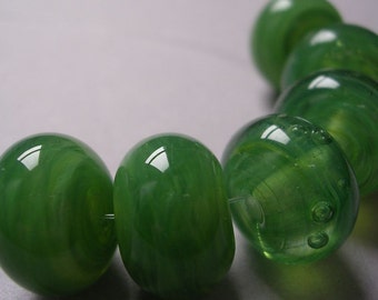 Beads Handmade Green Glass Lampwork Ericabeads Lemon Lime (6)