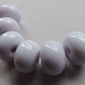Glass Lampwork Purple Handmade Beads Ericabeads Lilac Ice Spacers (6)