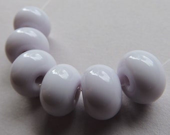 Glass Lampwork Purple Handmade Beads Ericabeads Lilac Ice Spacers (6)