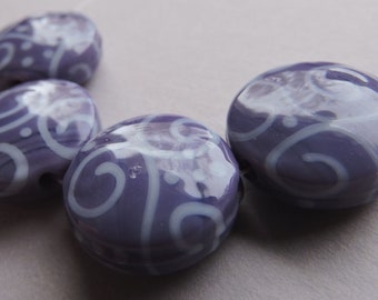Handmade Glass Purple Lampwork Beads Ericabeads Violet Spree (4)