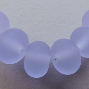 Handmade Glass Purple Lampwork Beads Ericabeads Etched Purple Blue Spacers (6)
