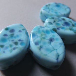 Lampwork Perlen Blau Handarbeit Glas Ericabeads Riverdance Zulus (4)