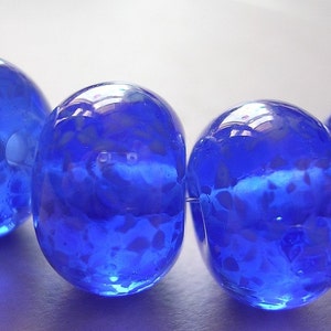 Handmade Lampwork Blue Glass Beads Ericabeads Blue Skies on Blue (6)