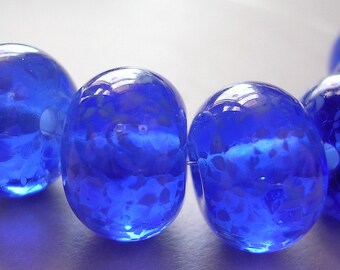Handmade Lampwork Blue Glass Beads Ericabeads Blue Skies on Blue (6)