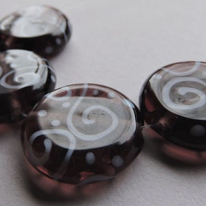 Handmade Lampwork Purple Glass Beads Ericabeads Plum Sweeties (4)